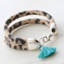 Faux leather jewellery with leopard print and Designer Quality European metal details
