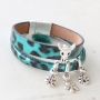 Faux leather jewellery with leopard print and Designer Quality European metal details