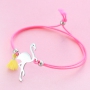 Bracelets of coloured cord with cute summery charms of stainless steel