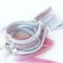 Trendy and universal bracelets of stitched elastic Ibiza ribbon
