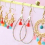 Trendy earrings and bracelets with mini tassels, DQ European metal charms and lobster clasps