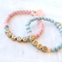 Macram&eacute; bracelets with Designer Quality metal letter beads