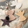 Sparkling keychains with angels and stars