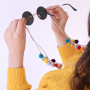 Sunny days! DIY sunglasses cords with cowrie shells, pompom beads, macram&eacute; bead cord and more!