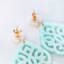 Modern statement earrings with resin pendants