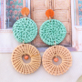 Festival earrings with rattan pendants!