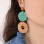 Festival earrings with rattan pendants!