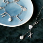 Inspiration with new metal initial charms with rhinestones + jewellery cards