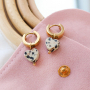 Design trendy earrings with the heart and star natural stone beads. 