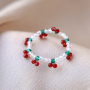 Beautiful rings with imitation natural stone faceted beads