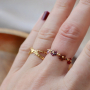 Beautiful rings with imitation natural stone faceted beads