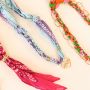 Create colourful necklaces and bracelets with bandana ribbon