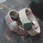 These DQ leather Cuoio bracelets have a beautiful reptile print! Mix them with trendy cabochons