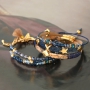 Jewellery set in a classy royal blue colour mixed with DQ metal gold