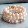 Classy earrings & bracelets made of freshwater pearls