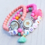 Acrylic beads are very colourful, so also very nice to use in jewellery and accessories for children