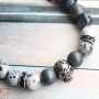 Men&rsquo;s jewellery with skull beads, hematite beads and natural stone beads