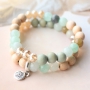 Pretty jewellery of natural stone beads in combination with wood, faceted beads and ImpressArt