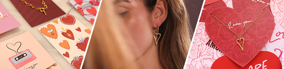 Jewellery cards and heart charms DQ for Valentine's Day Jewellery cards and heart charms DQ for Valentine's Day