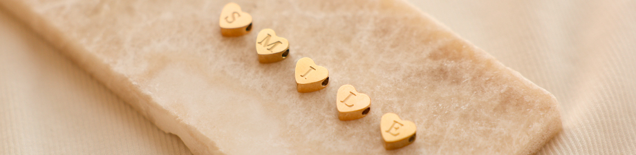 New series of stainless steel letter beads in heart shape New series of stainless steel letter beads in heart shape