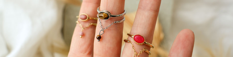 Stunning stainless steel rings with natural stone Stunning stainless steel rings with natural stone