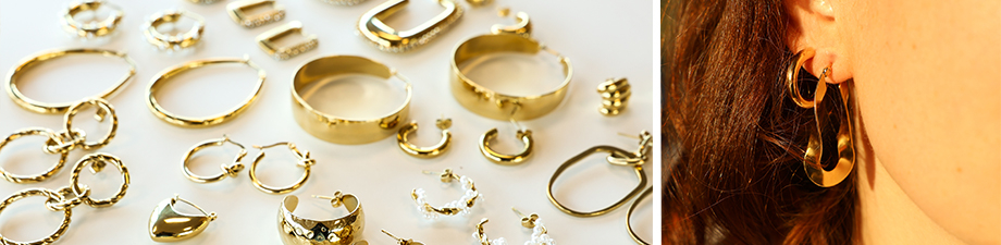 Just in: stainless steel earrings in gold and silver Just in: stainless steel earrings in gold and silver