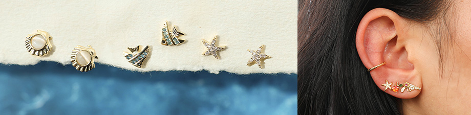 New collection of brass TQ metal earrings