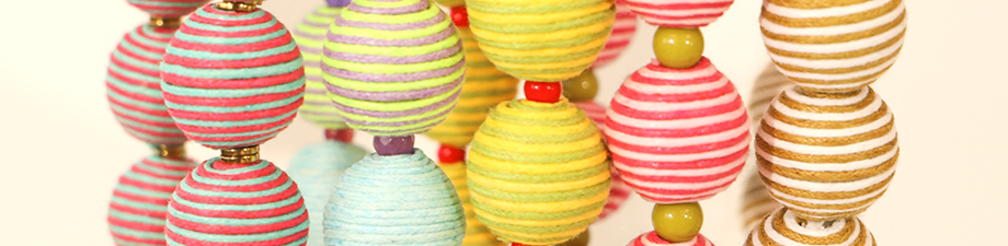 Statement acrylic beads with waxed cord