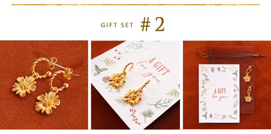 Gift set 2: Oorbellen met DQ metalen bedel