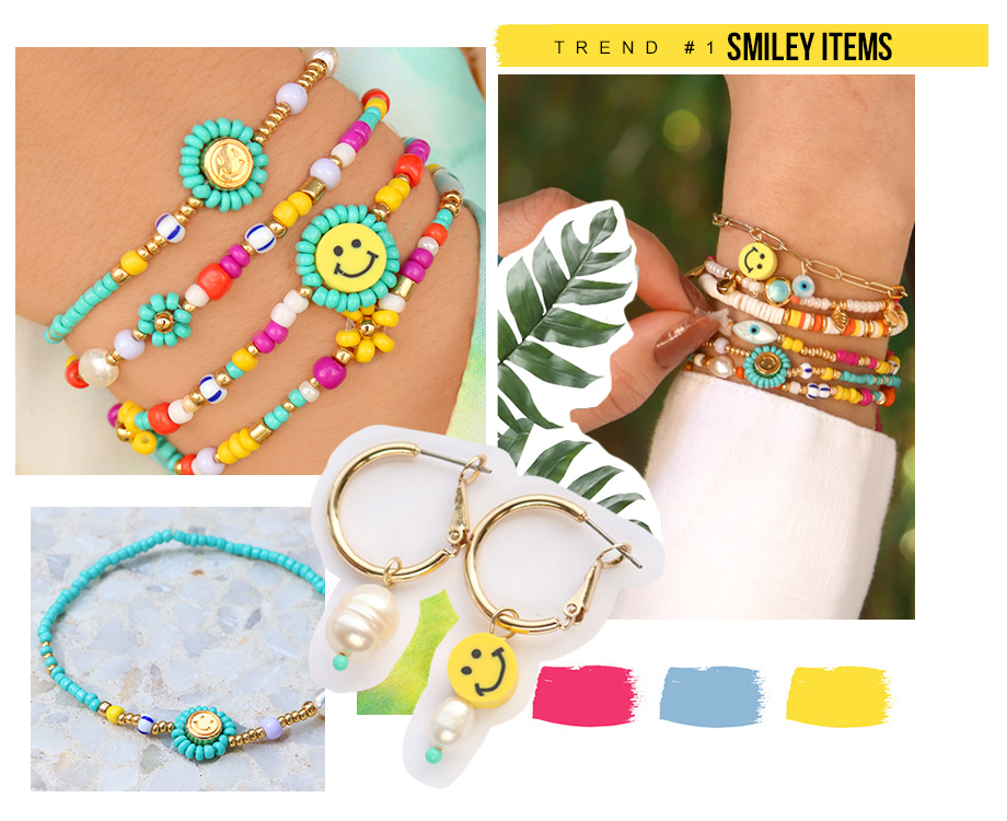 Smiley beads and charms