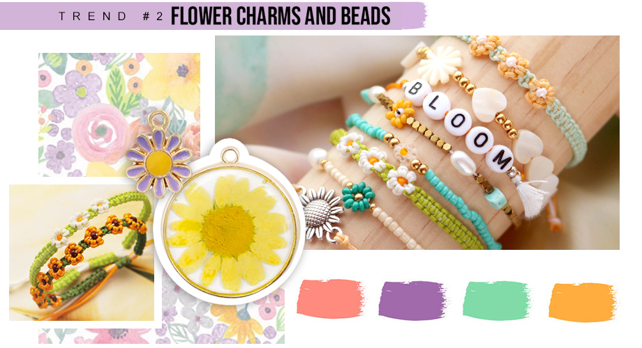FLOWER CHARMS AND BEADS 